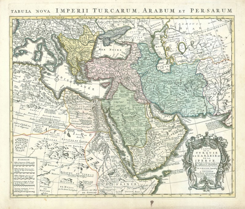 Map, Carte de la Turquie de l'Arabie et de la Perse, Guillaume Delisle (1675-1726), Copperplate print