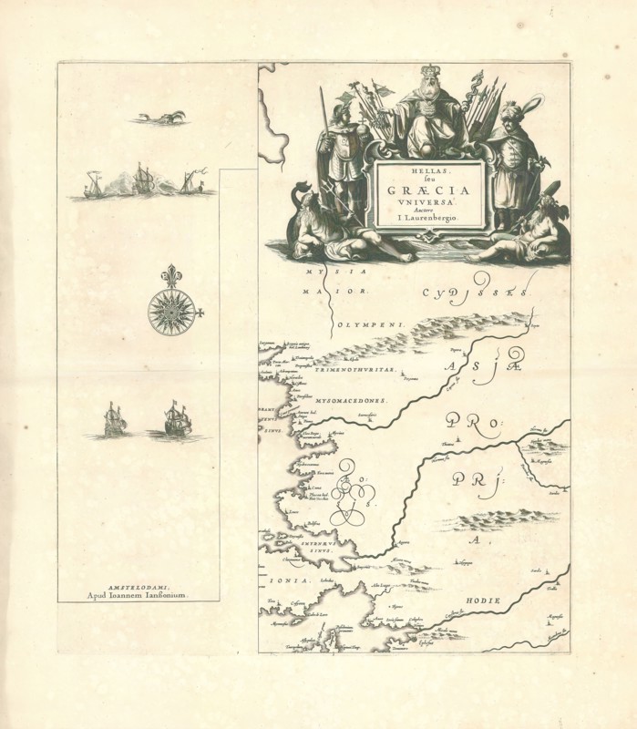 Map, Hellas, seu Græcia vniversa, Johann Lauremberg (1590-1658), Copperplate print