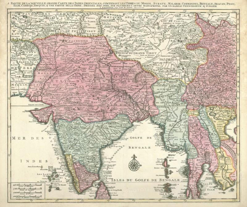 Map, 1 Partie de la nouvelle grande carte des Indes Orientales, Habile connoisseur Un, Copperplate print