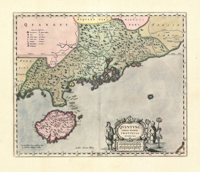 Map, Qvantvng, Imperii Sinarvm provincia dvodecima, Copperplate print