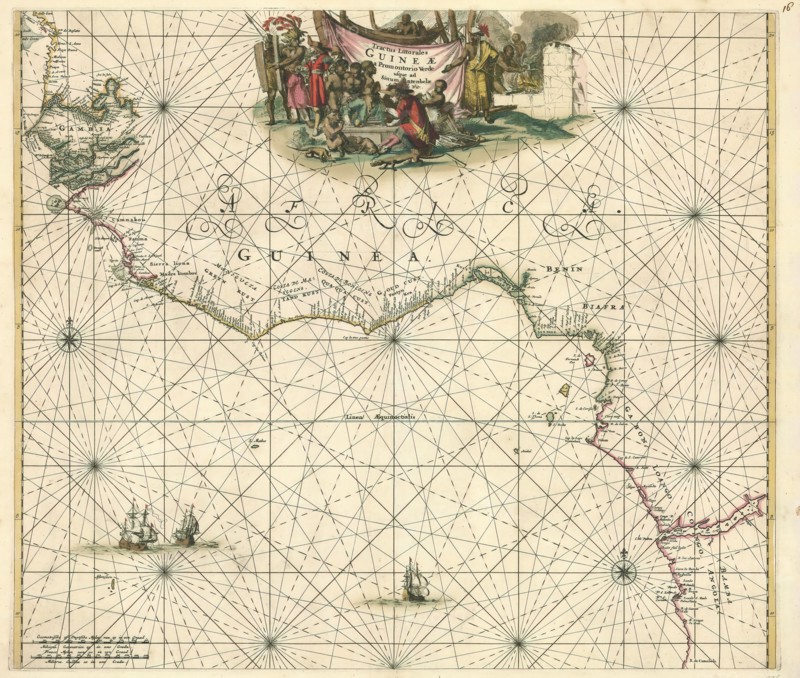 Map, Tractus littorales Guineae a Promontorio Verde usque ad Sinum Catenbelae, Copperplate print