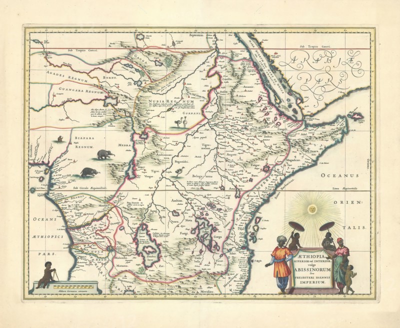 Map, Æthiopia superior vel interior; vulgo Abissinorum sive presbiteri Ioannis Imperium, Copperplate print
