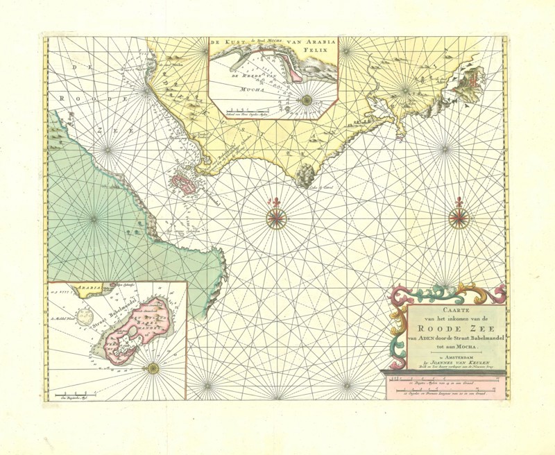 Map, Caarte van het inkomen van de Roode Zee van Aden door de Straat Babelmandel tot aan Mocha, Copperplate print