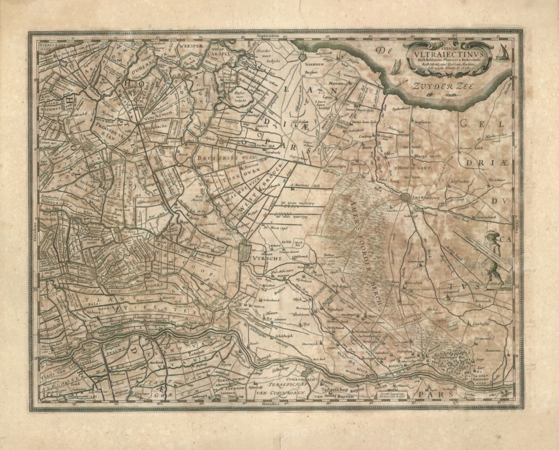 Map, Episcop Vltraiectinvs, Balthasar Florisz. van Berckenrode (c. 1591-1646), Copperplate print