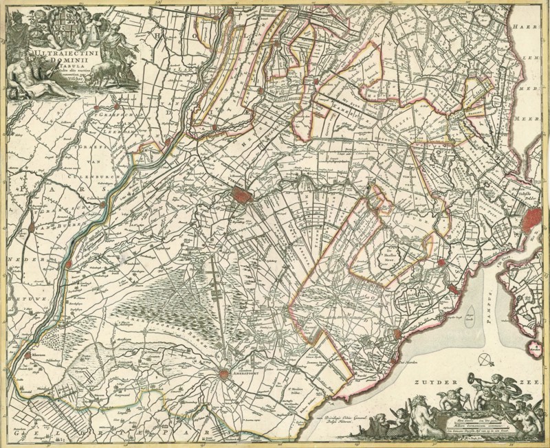 Map, Ultraiectini Dominii tabula, Nicolaes Jansz. Visscher (1649-1702), Copperplate print