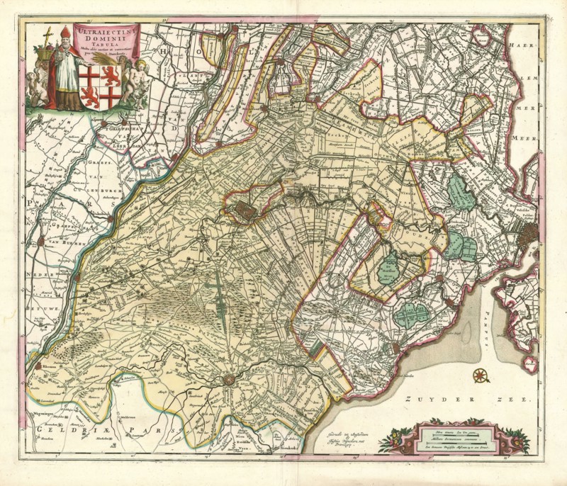 Map, Ultraiectini Dominii tabula, Justus Danckertsz (1635-1701), Copperplate print