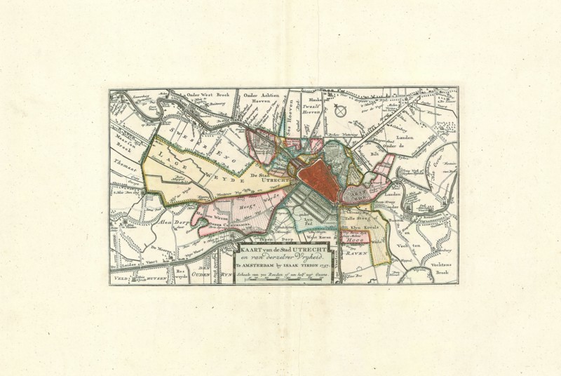 Map, Kaart van de stad Utrecht en van derzelver vryheid, Copperplate print