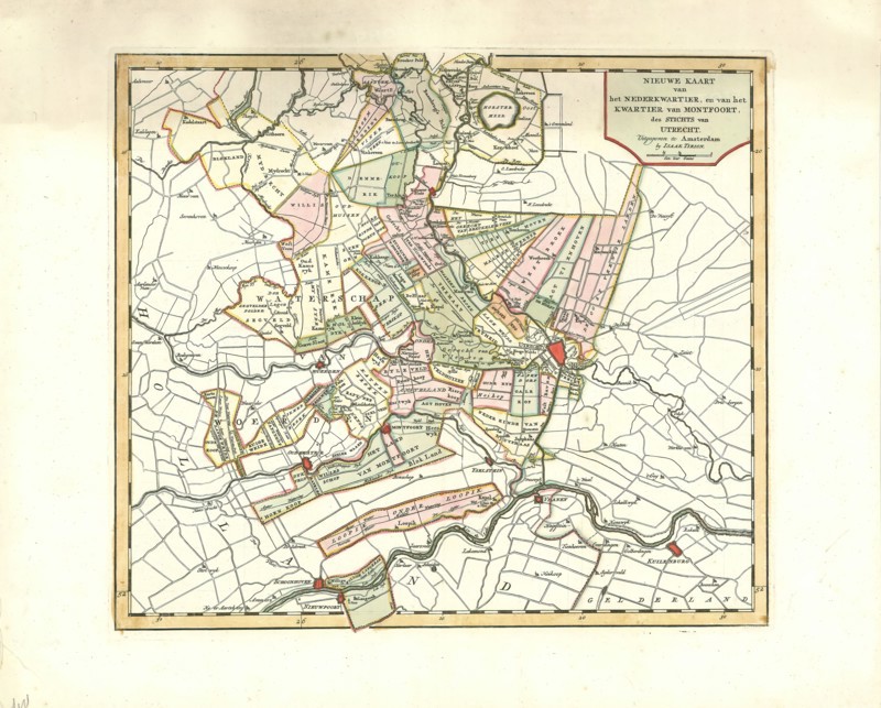 Map, Nieuwe kaart van het Nederkwartier, en van het kwartier van Montfoort, des Stichts van Utrecht, Copperplate print