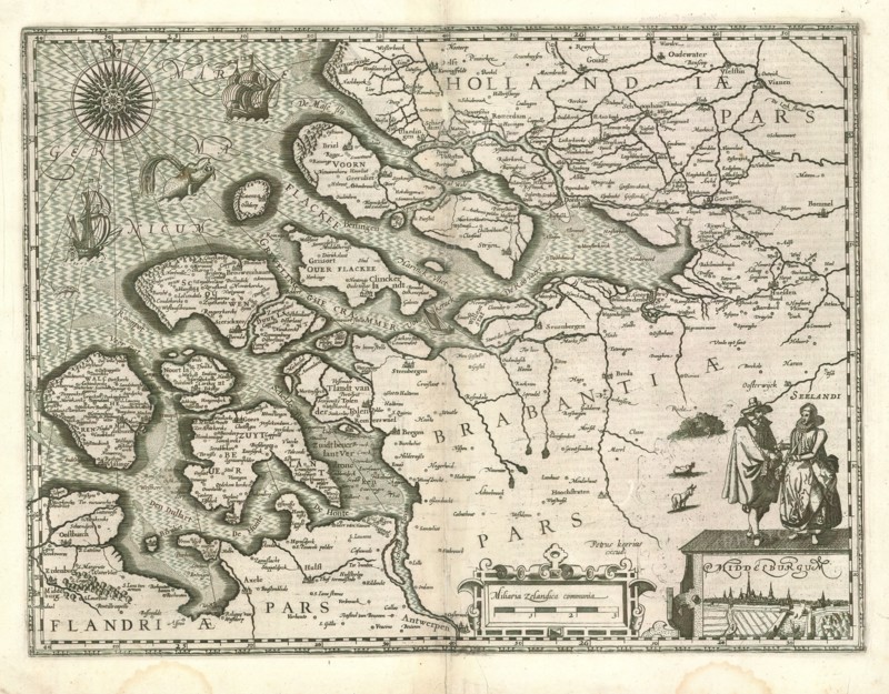 Map, [Zeeland, Pieter den Keere (1571-after 1646), Copperplate print