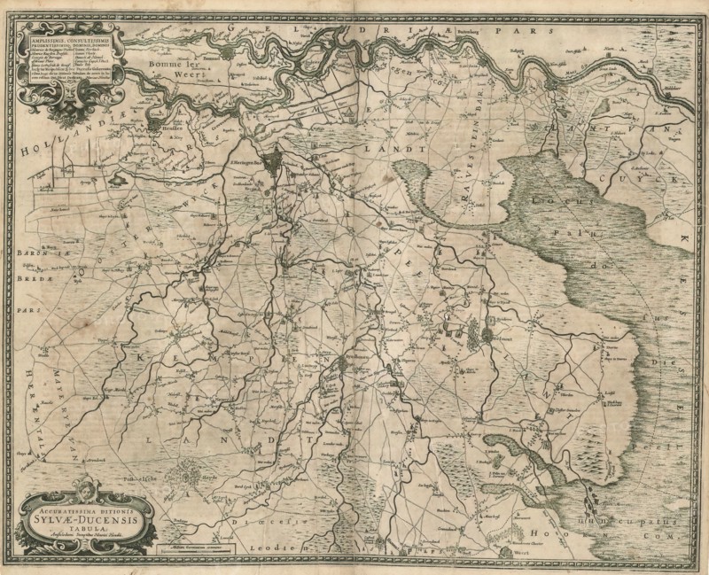 Map, Accuratissima ditionis Sylvae-Ducensis tabula, Copperplate print