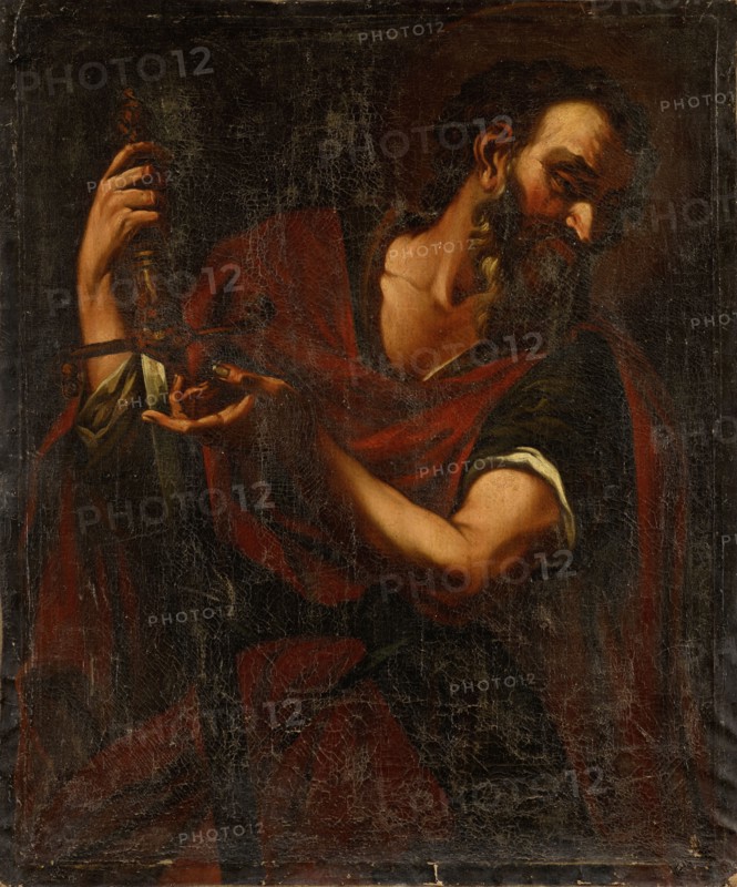 St. Paul in Half Figure, oil on canvas, 115 x 96 cm, unmarked, Johann Carl Loth, (Art (?) / style of (?)), München 1632–1698 Venedig