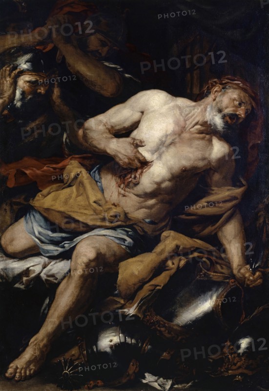 The Death of Cato, 1666-1676, oil on canvas, 173.5 x 120.5 cm, unsigned, Giovanni Battista Langetti, Genua 1635–1676 Venedig