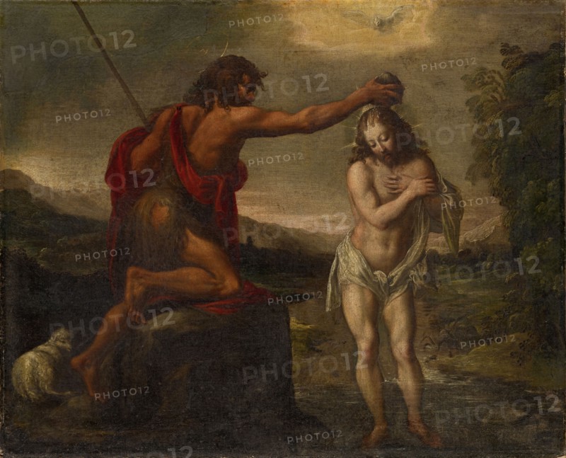 The Baptism of Christ, oil on canvas, 75 x 94.5 cm, unmarked, Italienischer Meister, 16. Jh.