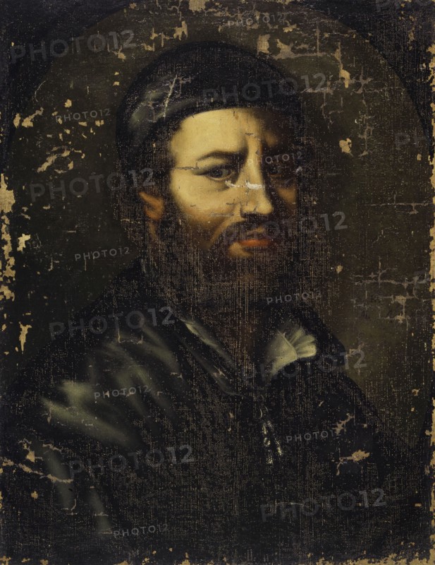 Self Portrait Hans Holbein, c. 1647-1667, oil on canvas, 61.5 x 47.5 cm, inscribed right next to the head: HH [ligated], Æ 4 (5), Johannes Lüdin, tätig um 1636–1667 in Muttenz, Hans Holbein d. J., (Kopie / copy), Augsburg um 1497/98–1543 London