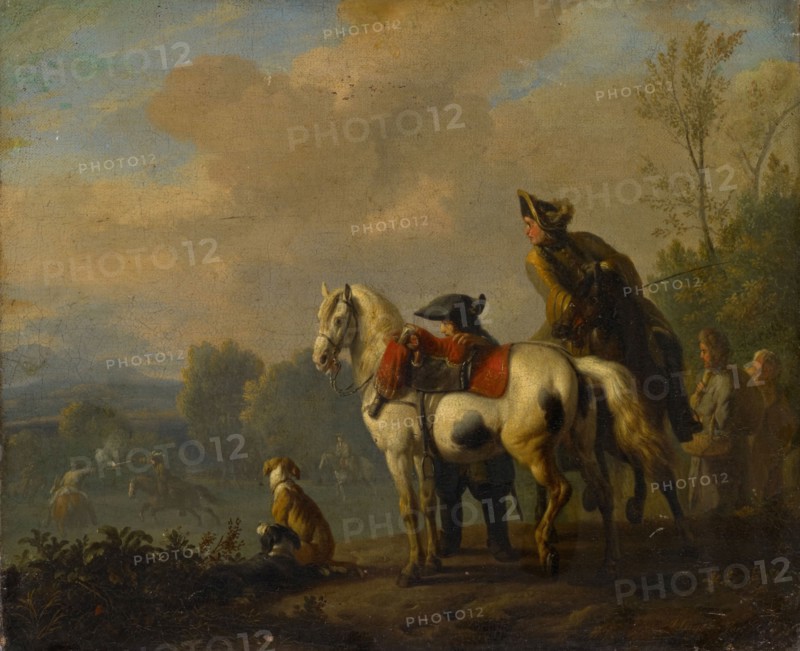 Reiterduell, oil on canvas, 33 x 40 cm, signed lower right: JHugtenburg [J and H ligated, flaw at the ten], Jan van Huchtenburg, Haarlem 1646–1733 Amsterdam