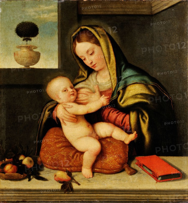 Madonna lactans, c. 1560, oil on canvas, 70 x 66 cm, not specified, Giovanni Battista Moroni, Albinio 1520–1578 Albinio