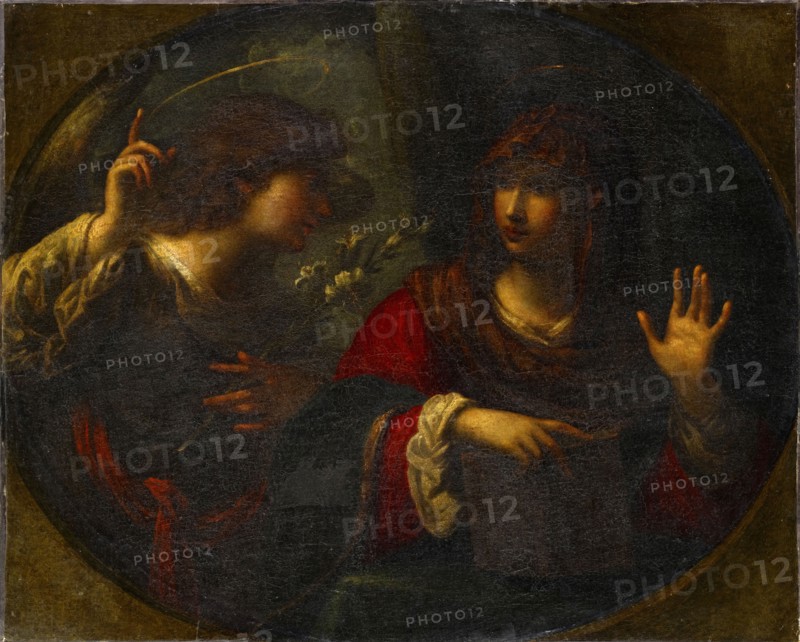The Annunciation, oil on canvas, 62 x 77 cm, unmarked, Carlo Dolci, (Art / style of), Florenz 1616–1687 Florenz