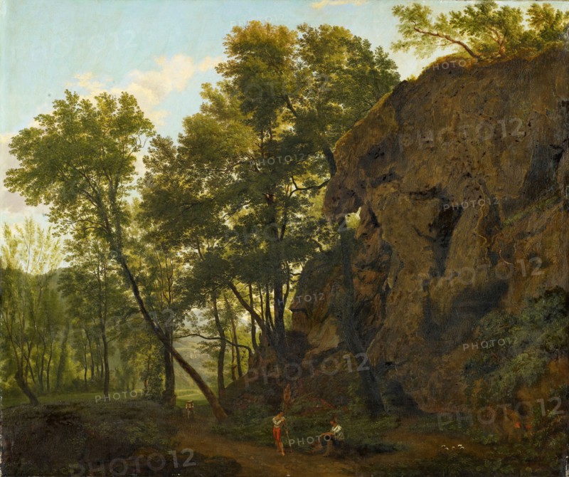 Landscape near Papinio, 1817, oil on canvas, 61.2 x 73 cm, Inscribed, signed and dated on the back of the canvas: bey Papinio., J.C. Bischoff., f, ., 1817., Jakob Christoph Bischoff, Bern 1793–1825 Allschwil/Baselland