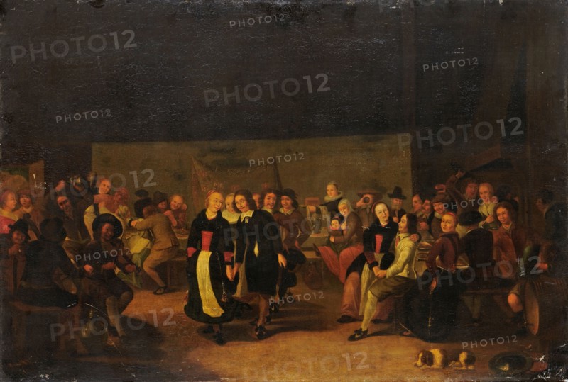 Wedding party, oil on canvas, 58 x 85.5 cm, Not specified, Gerrit Lundens, Amsterdam 1622 – 1686 Amsterdam