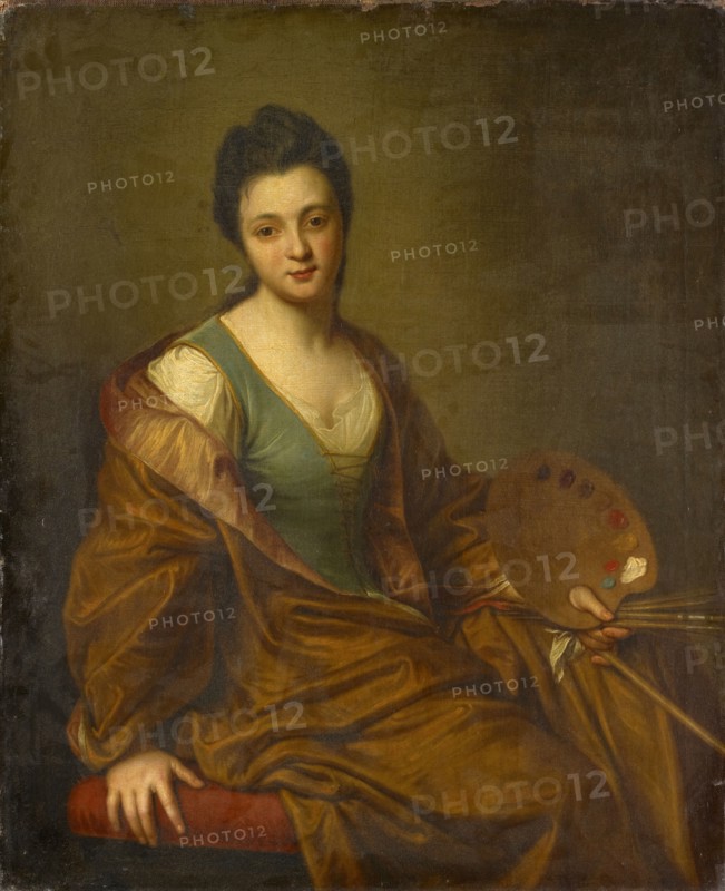 Portrait of Geneviève Blanchot as an Allegory of Painting, 1704, oil on canvas, 65 x 53 cm, Unmarked, Jean-Baptiste Santerre, Magny-en-Vexin 1651–1717 Paris
