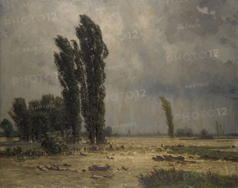 Flood, 1887, oil on canvas, 143.5 x 181 cm, signed and inscribed lower right: Adolf Stäbli, Munich, Adolf Stäbli, Winterthur 1842–1901 München