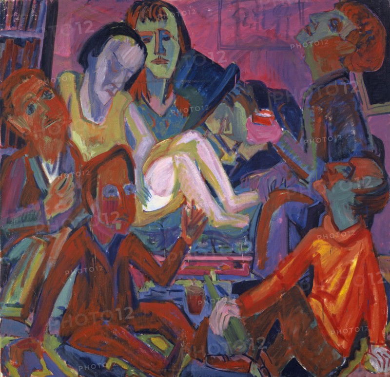 Atelierfest, 1925, oil on canvas, 145.5 x 150.5 cm, Hermann Scherer, Rümmingen/Baden-Württemberg 1893–1927 Basel