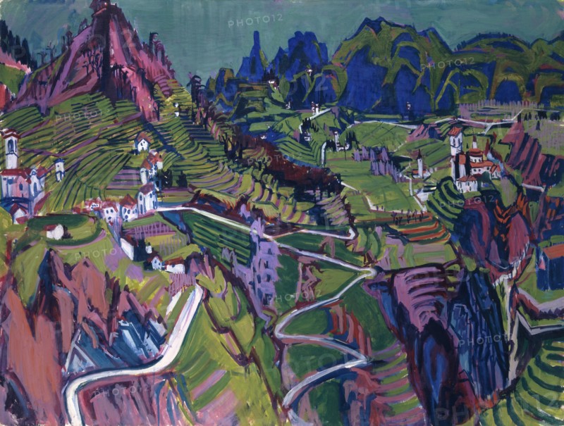 Great Ticino landscape, 1925, oil on canvas, 114.5 x 150.5 cm, not marked, Albert Müller, Basel 1897–1926 Obino/Tessin
