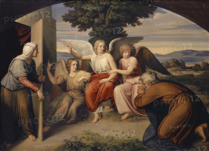 The Angels of Abraham, c. 1830/1832, oil on canvas, 97.5 x 135 cm, unmarked, Bernhard von Neher, Biberach a. R. 1806–1886 Stuttgart