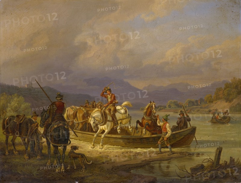 Debarking Rider, 1851, oil on canvas, 30 x 39 cm, signed and dated lower left: JKlein 1851. [JK ligated], Johann Adam Klein, Nürnberg 1792–1875 München
