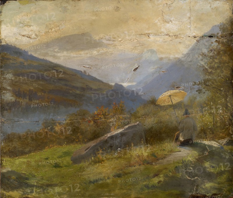 The Painter, c. 1860, oil on paper, 29.5 x 34.5 cm, unsigned, Carl Spitzweg, München 1808–1885 München