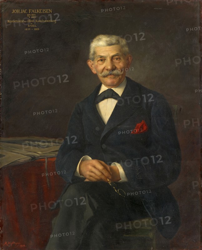 Portrait of the engraver Johann Jakob Falkeisen, 1882, oil on canvas, 110 x 82 cm, signed and dated lower left: A. Höflinger, 1882, inscribed top left: JOH., JAC, ., FALKEISEN, geb., 1804, † 1883, Conservator of the public., Art Collection, in, BASEL, 1859 - 1883, Albert Höflinger, Neustadt 1855–1936 Basel