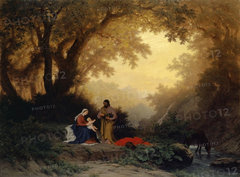 The Tranquility of the Holy Family on the Flight to Egypt, 1869, oil on canvas, 119 x 158.5 cm, signed lower left: R. Zünd, Robert Zünd, Luzern 1827–1909 Luzern