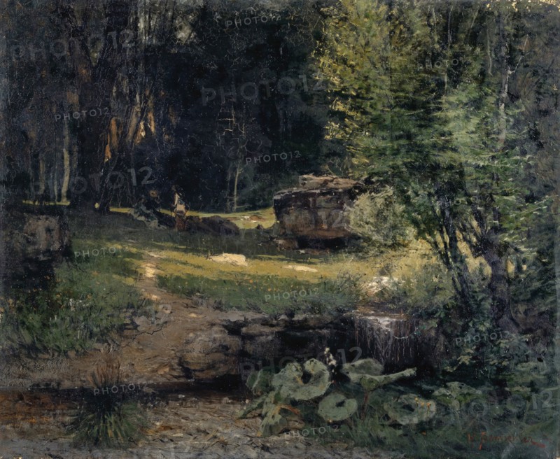 Waldinneres, 1874, oil on canvas, 44 x 53.5 cm, signed and dated lower right: H.Sandreuter 74, Hans Sandreuter, Basel 1850–1901 Riehen