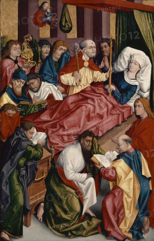 Death of Mary, c. 1480/90, mixed wood technique on coniferous wood, 75.8 x 48.7 cm, unmarked, Schwäbischer Meister, 15. Jh.