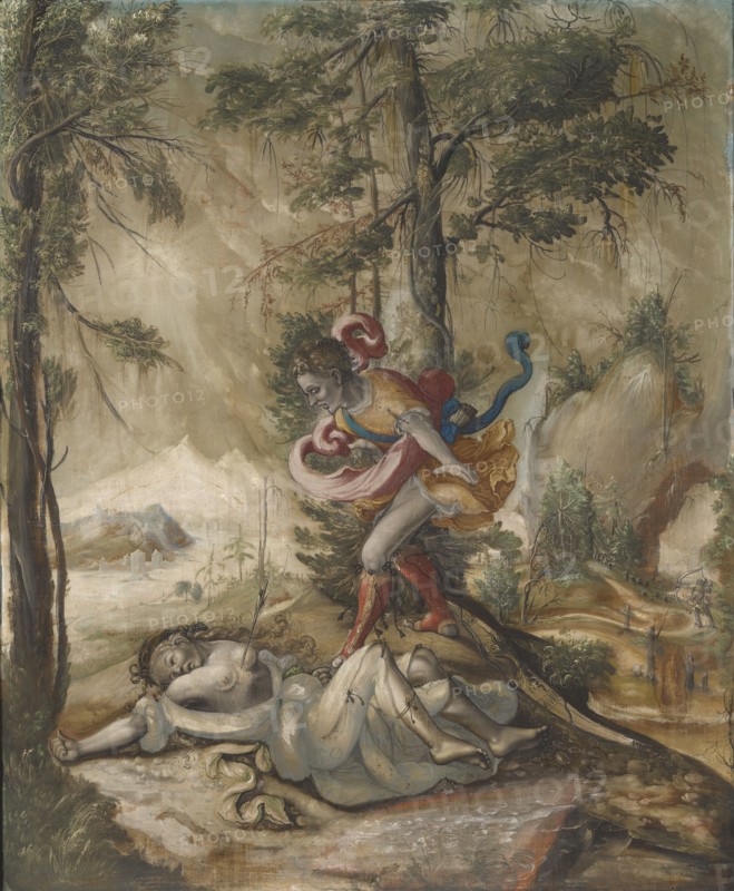 Cephalus and Procris, c. 1530, tempera on unprimed canvas (small painting), 87 x 71.4 cm, unmarked, Schweizerischer Meister, 16. Jh.