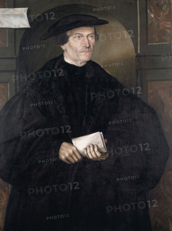 Portrait of Bonifacius Amerbach, 1551, unperforated tempera on unprimed canvas (handkerchief painting), 95.5 x 71 cm, unmarked, Christoph Roman, 1571 in Stettin nachweisbar