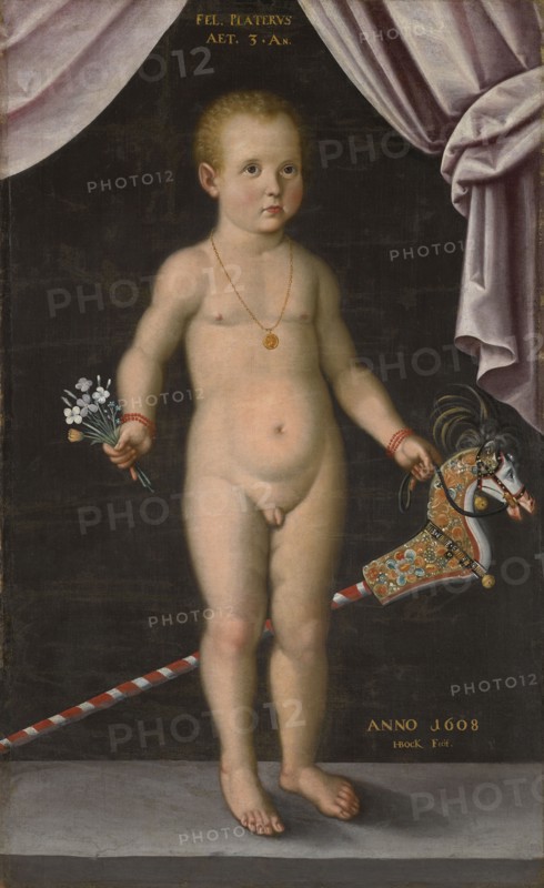 Portrait of the three-year-old Felix Platter II., 1608, oil on canvas, 108.5 x 67 cm, inscribed above middle: FEL., PLATERVS, AET., 3, •, A, ., Dated and signed lower right: ANNO 1608, HBocK Fecit., Hans Bock d. Ä., Zabern/Elsass um 1550/52–1624 Basel