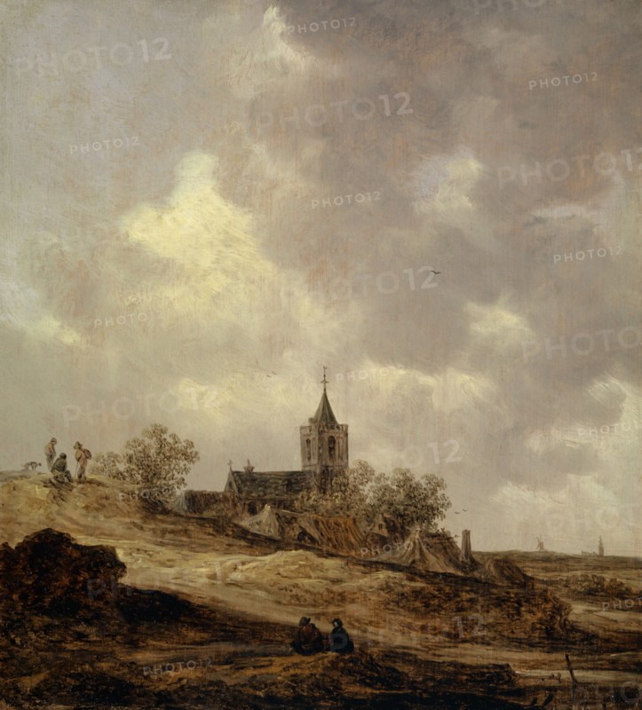 Village church in dune landscape, 1646, oil on oak wood, 36.4 x 33.1 cm, monogrammed and dated lower left: VG 1646, Jan van Goyen, Leiden 1596–1656 Den Haag