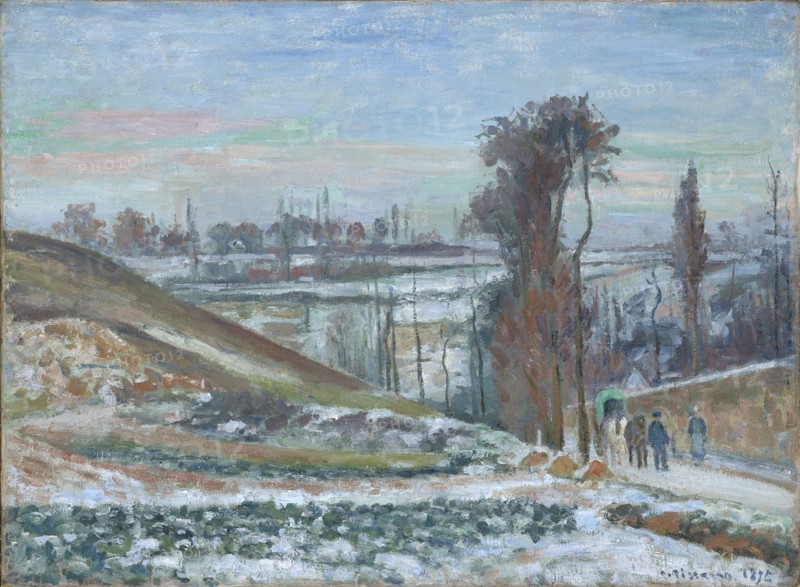 Effet de neige à l'Hermitage, 1875, oil on canvas, 54.2 x 73 cm, signed and dated lower right: C. Pissarro., 1875, Camille Pissarro, Charlotte Amalie, St.Thomas/Danish Virgin Island 1830–1903 Paris