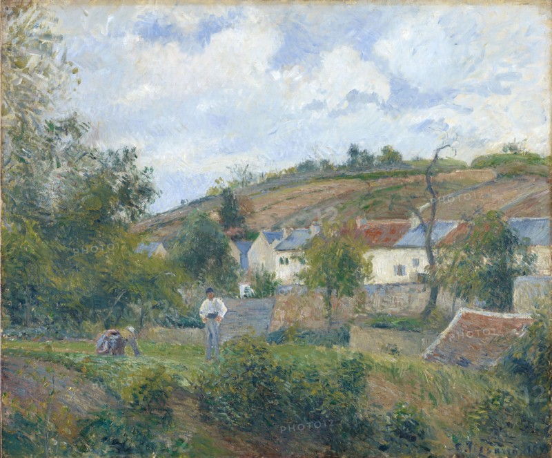 Un coin de l'Hermitage, Pontoise, 1878, oil on canvas, 54.6 x 65 cm, signed and dated lower right: C. Pissarro., 187, [8, ?], Camille Pissarro, Charlotte Amalie, St.Thomas/Danish Virgin Island 1830–1903 Paris