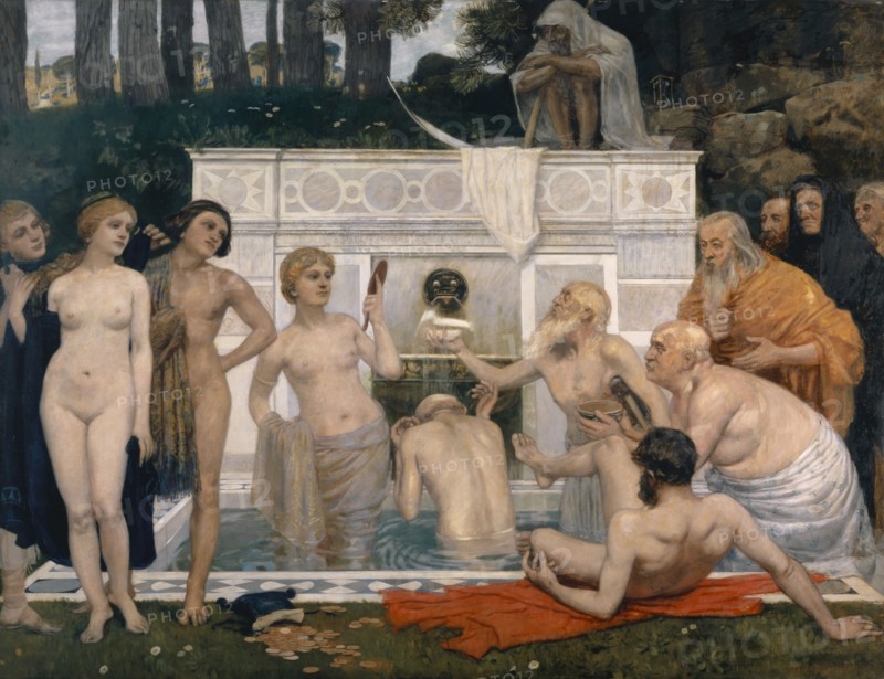 The Fountain of Youth, January - May 1895 (Basel), tempera on fir wood, 170 x 221 cm, signed and dated lower right: Hans Sandreuter., 1895, Hans Sandreuter, Basel 1850–1901 Riehen