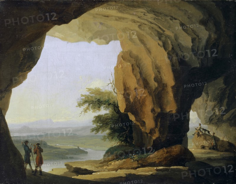 Landscape Composition with Beatus Cave, c. 1774/1777, oil on canvas, 29.2 x 37.5 cm, signed lower right: C. Wolf, Caspar Wolf, Muri/Aargau 1735–1783 Heidelberg