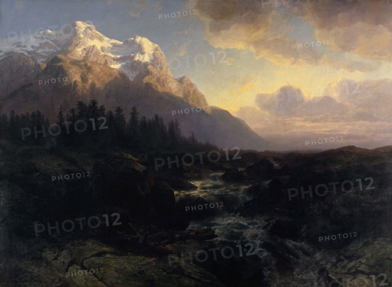 The Rosenlauital with the Wetterhorn, 1856, oil on canvas, 173.5 x 239 cm, signed and dated lower left: A. Calame fc., 1856, Alexandre Calame, Vevey 1810–1864 Menton