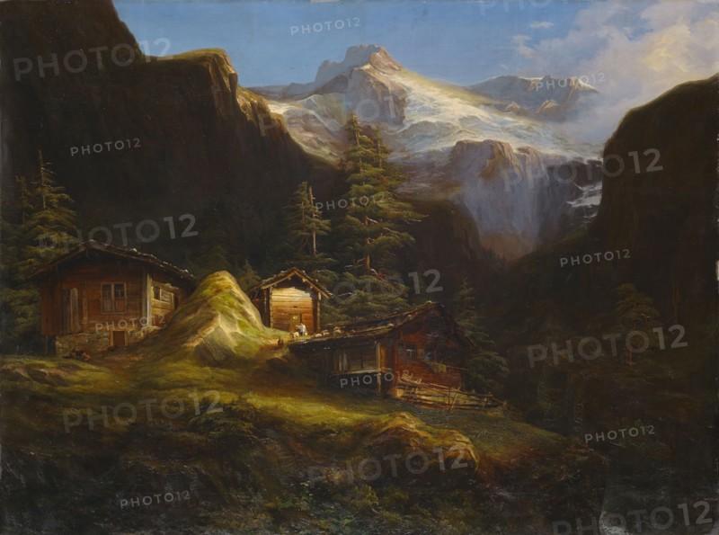Alp Brunnital in the Schächental, 1850, oil on canvas, 89.5 x 119.5 cm, Jost Anton Muheim, Altdorf/Uri 1808–1880 Luzern