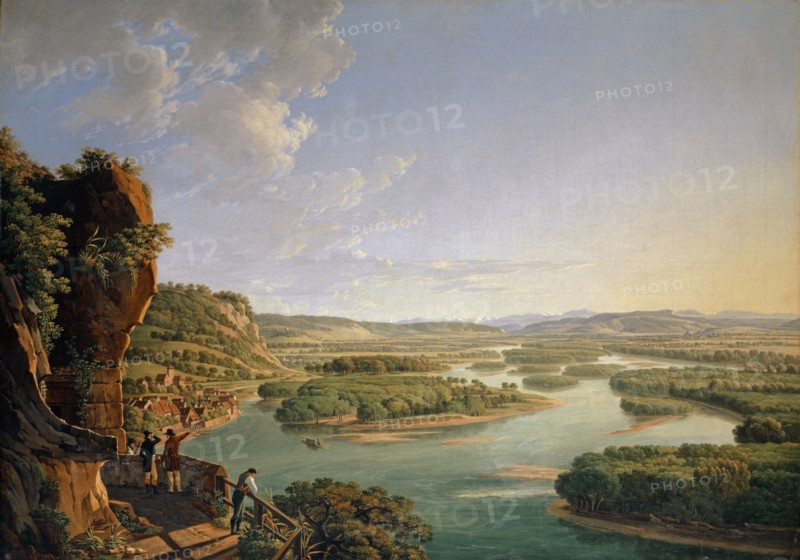 View from the Isteinerklotz upriver to Basel, around 1819, oil on canvas, 88.5 x 124.5 cm, not marked, Peter Birmann, Basel 1758–1844 Basel