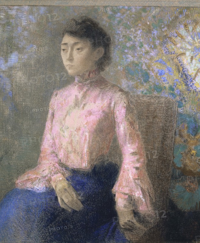 Portrait de Mademoiselle Jeanne Chaîne, 1903, pastel on paper, 79.5 x 69 cm, Dated and signed upper left: 1903., ODILON REDON, Odilon Redon, Bordeaux 1840–1916 Paris