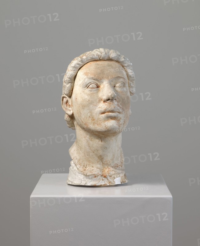 Head of the Cupid, 1902, plaster, painted, 34 x 20.5 x 22.5 cm, unmarked, Carl Burckhardt, Lindau/Zürich 1878–1923 Ligornetto/Tessin