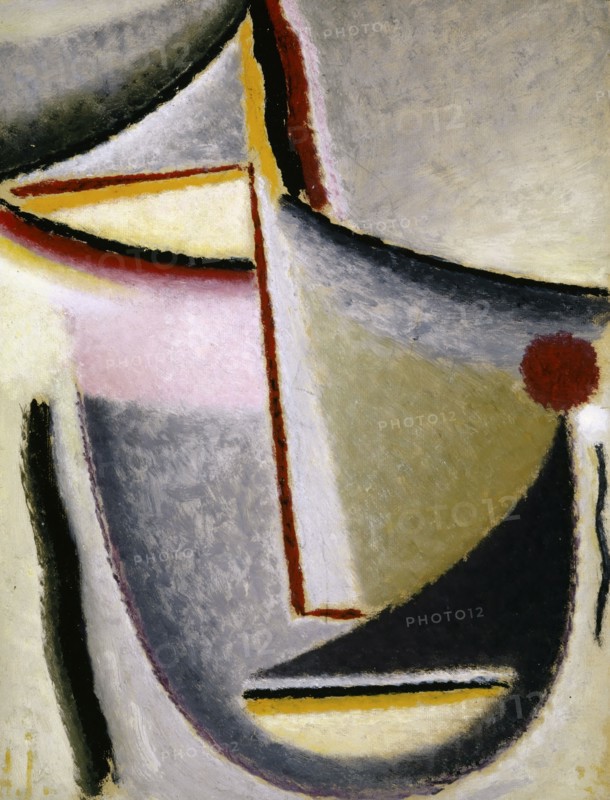 Abstract Head (Constructive Head), c. 1930, oil on canvas, mounted on cardboard, 42.5 x 32.5 cm, monogrammed lower left: A. j., Alexej von Jawlensky, Torschok/Twer 1864–1941 Wiesbaden