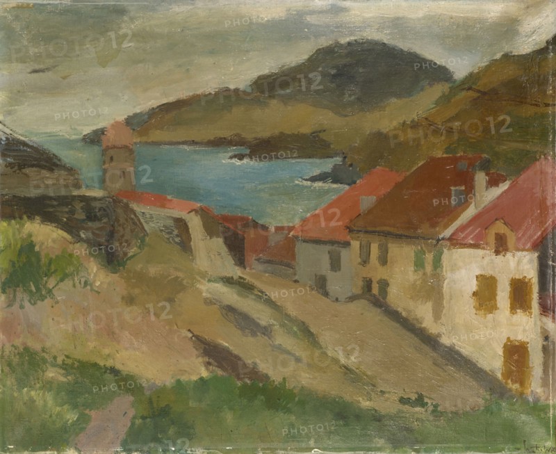 View from Fort Miradou near Collioure, 1932, oil on canvas, 60 x 73.5 cm, signed lower right: W.K., Wiemken, Walter Kurt Wiemken, Basel 1907–1941 bei Castel San Pietro/Tessin