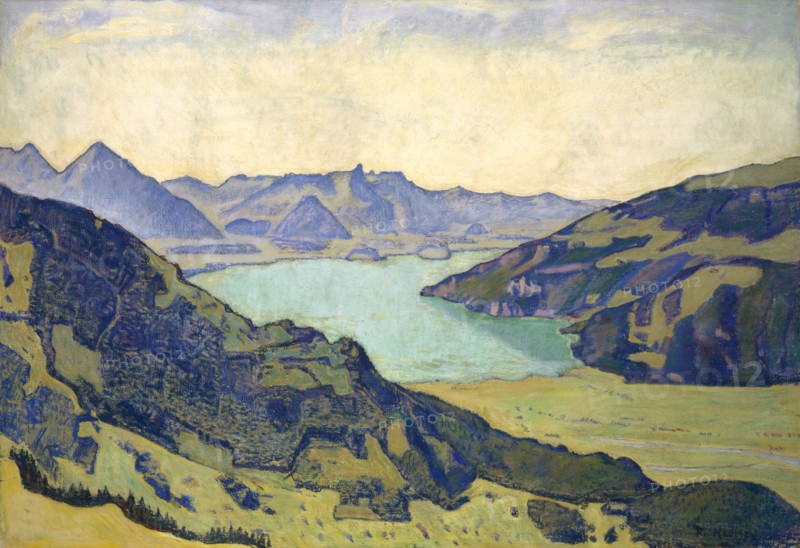 Lake Thun from Breitlauenen, 1906, oil on canvas, 65 x 95 cm, signed lower right: F. Hodler, Ferdinand Hodler, Bern 1853–1918 Genf
